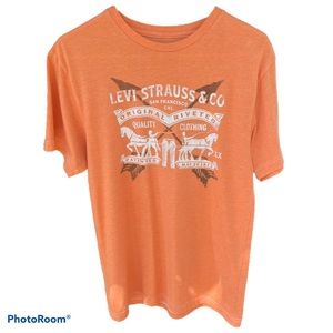 Mens orange t-shirt Levi Strauss size M